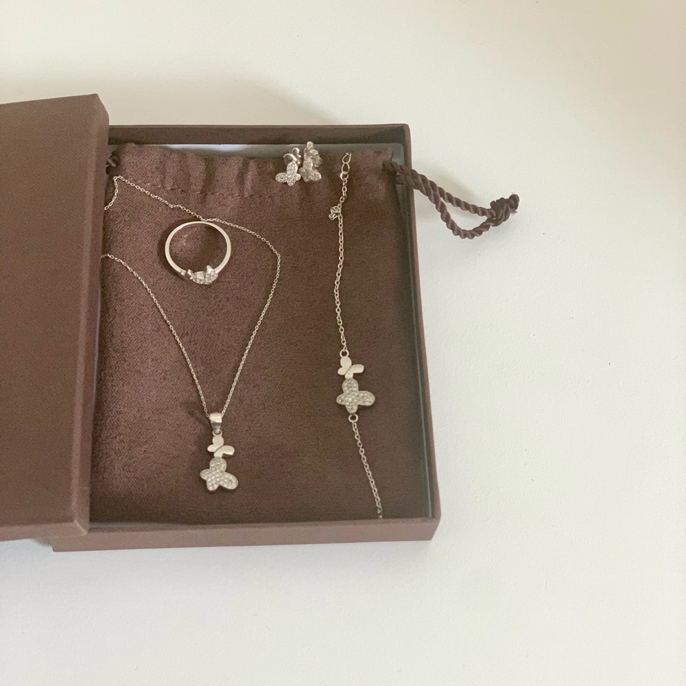 Sterling silver set butterfly